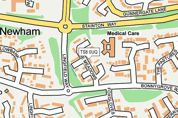 TS8 0UQ map - OS OpenMap – Local (Ordnance Survey)