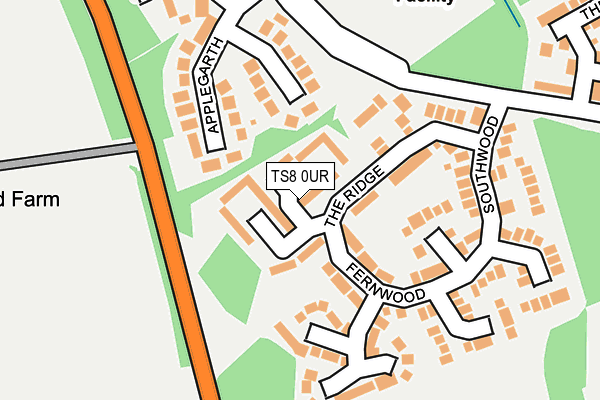 TS8 0UR map - OS OpenMap – Local (Ordnance Survey)