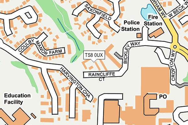 TS8 0UX map - OS OpenMap – Local (Ordnance Survey)