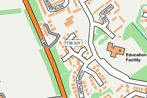 TS8 0UY map - OS OpenMap – Local (Ordnance Survey)