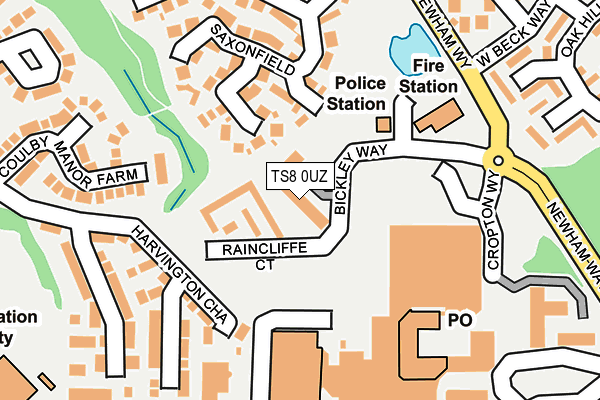 TS8 0UZ map - OS OpenMap – Local (Ordnance Survey)