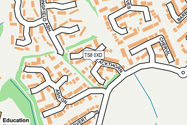 TS8 0XD map - OS OpenMap – Local (Ordnance Survey)