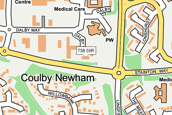 TS8 0XR map - OS OpenMap – Local (Ordnance Survey)