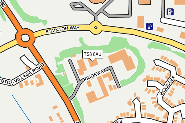 TS8 8AU map - OS OpenMap – Local (Ordnance Survey)