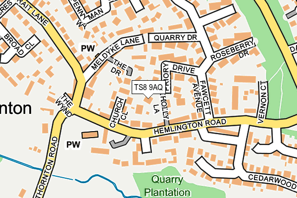 TS8 9AQ map - OS OpenMap – Local (Ordnance Survey)