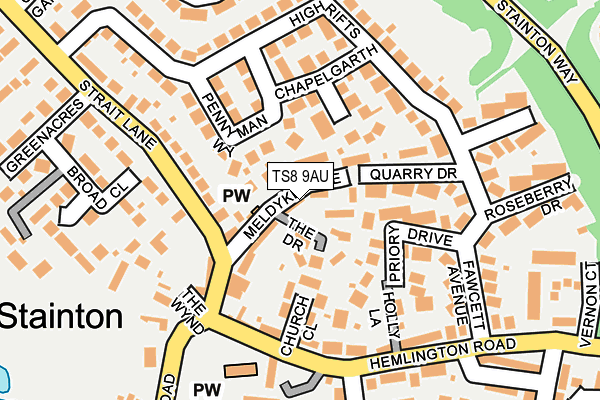 TS8 9AU map - OS OpenMap – Local (Ordnance Survey)