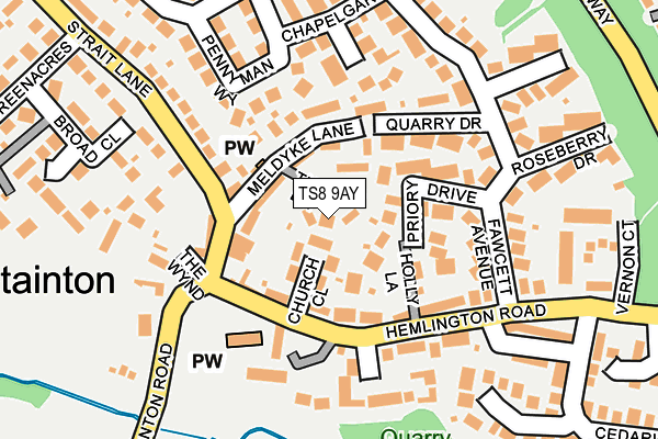 TS8 9AY map - OS OpenMap – Local (Ordnance Survey)