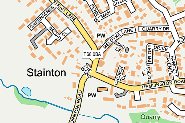 TS8 9BA map - OS OpenMap – Local (Ordnance Survey)