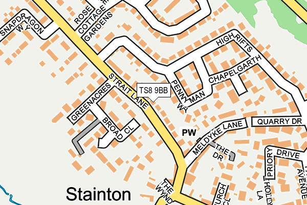 TS8 9BB map - OS OpenMap – Local (Ordnance Survey)