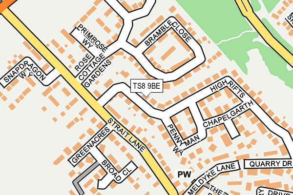 TS8 9BE map - OS OpenMap – Local (Ordnance Survey)