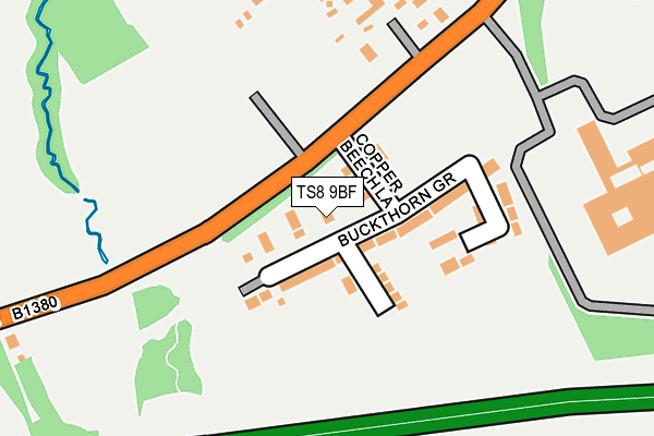 TS8 9BF map - OS OpenMap – Local (Ordnance Survey)