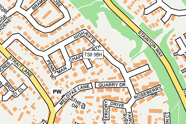 TS8 9BH map - OS OpenMap – Local (Ordnance Survey)