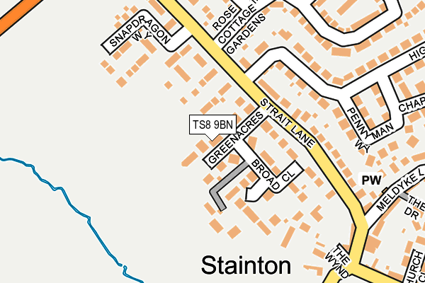 TS8 9BN map - OS OpenMap – Local (Ordnance Survey)