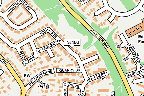 TS8 9BQ map - OS OpenMap – Local (Ordnance Survey)