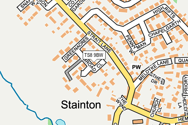 TS8 9BW map - OS OpenMap – Local (Ordnance Survey)