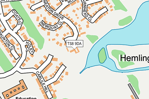 TS8 9DA map - OS OpenMap – Local (Ordnance Survey)