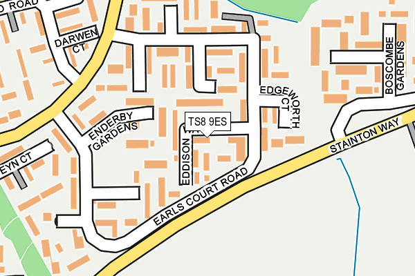 TS8 9ES map - OS OpenMap – Local (Ordnance Survey)