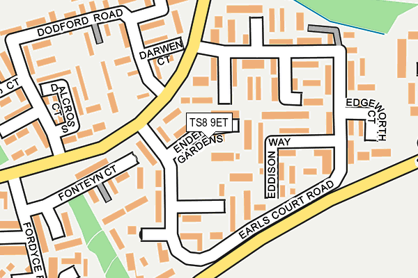 TS8 9ET map - OS OpenMap – Local (Ordnance Survey)