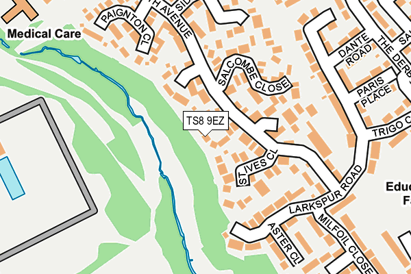 TS8 9EZ map - OS OpenMap – Local (Ordnance Survey)