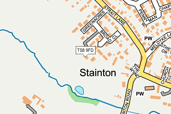 TS8 9FD map - OS OpenMap – Local (Ordnance Survey)