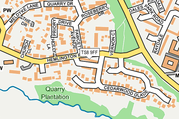 TS8 9FF map - OS OpenMap – Local (Ordnance Survey)