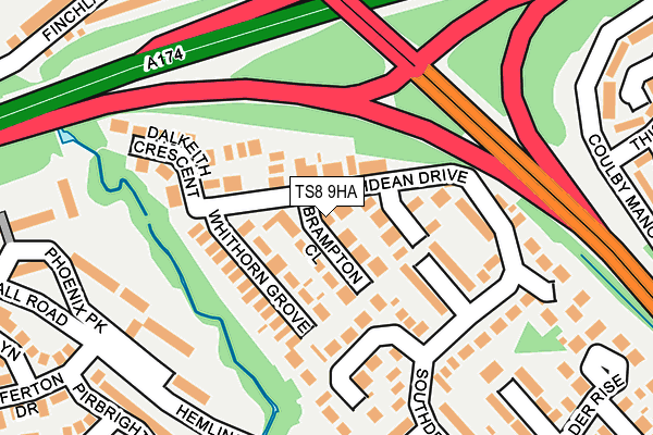 TS8 9HA map - OS OpenMap – Local (Ordnance Survey)