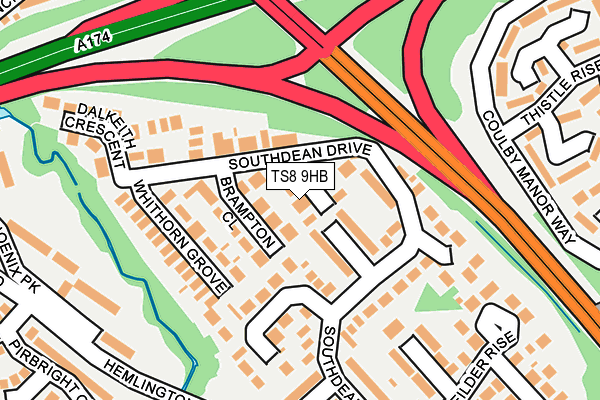 TS8 9HB map - OS OpenMap – Local (Ordnance Survey)