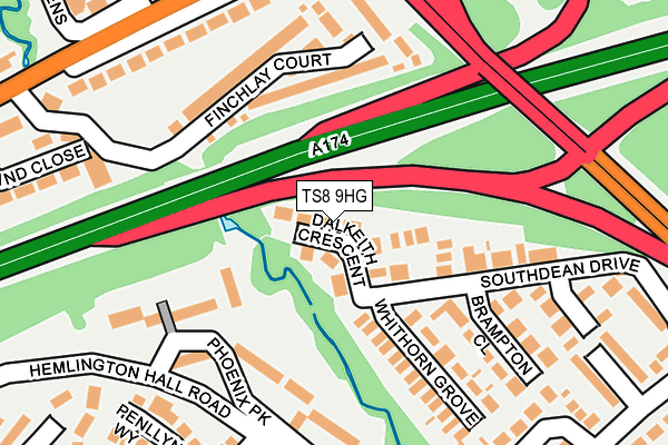 TS8 9HG map - OS OpenMap – Local (Ordnance Survey)