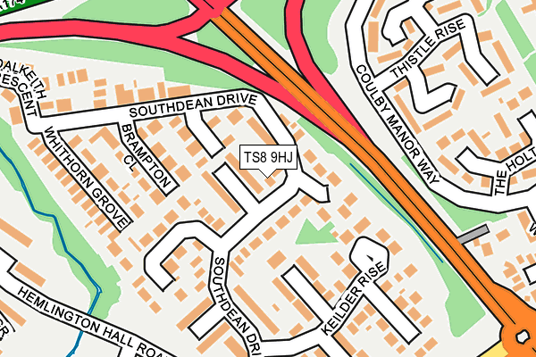 TS8 9HJ map - OS OpenMap – Local (Ordnance Survey)