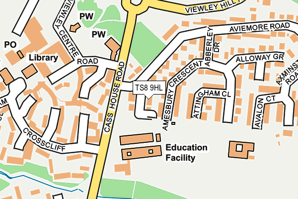 TS8 9HL map - OS OpenMap – Local (Ordnance Survey)