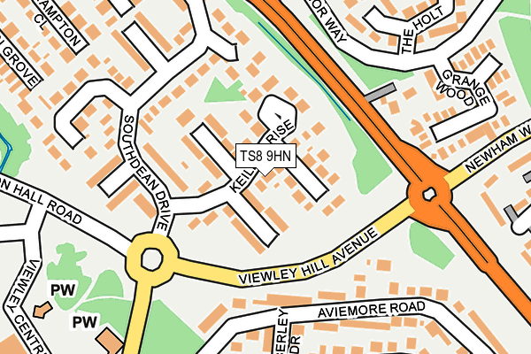 TS8 9HN map - OS OpenMap – Local (Ordnance Survey)