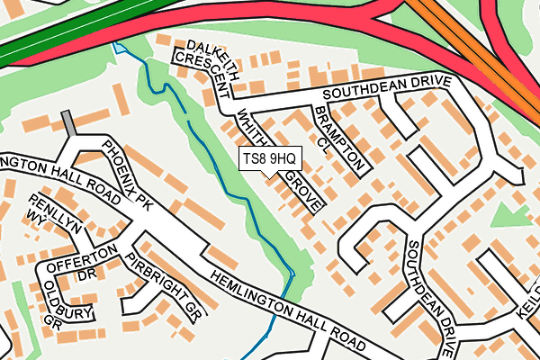 TS8 9HQ map - OS OpenMap – Local (Ordnance Survey)