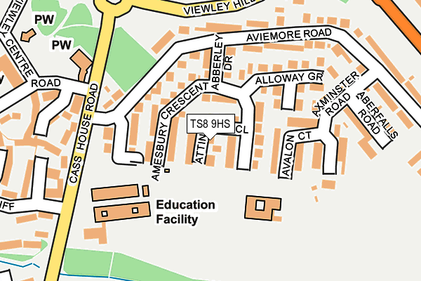 TS8 9HS map - OS OpenMap – Local (Ordnance Survey)