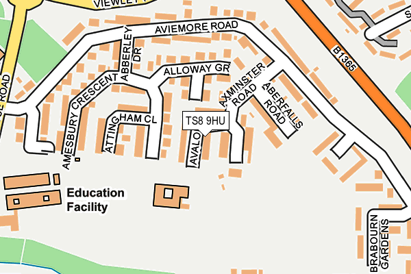 TS8 9HU map - OS OpenMap – Local (Ordnance Survey)