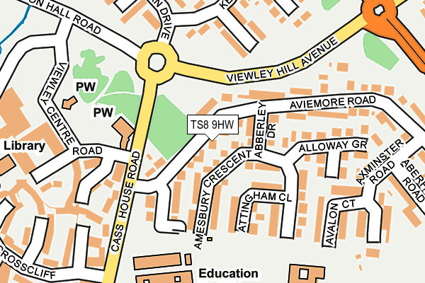 TS8 9HW map - OS OpenMap – Local (Ordnance Survey)