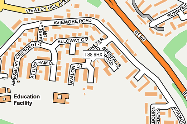 TS8 9HX map - OS OpenMap – Local (Ordnance Survey)