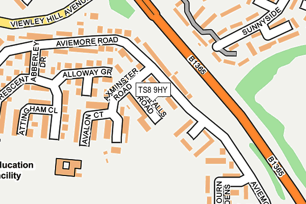 TS8 9HY map - OS OpenMap – Local (Ordnance Survey)