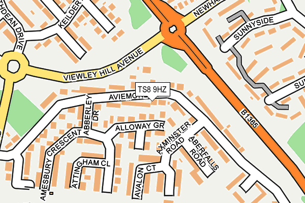 TS8 9HZ map - OS OpenMap – Local (Ordnance Survey)