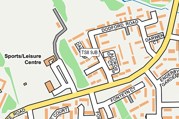 TS8 9JB map - OS OpenMap – Local (Ordnance Survey)