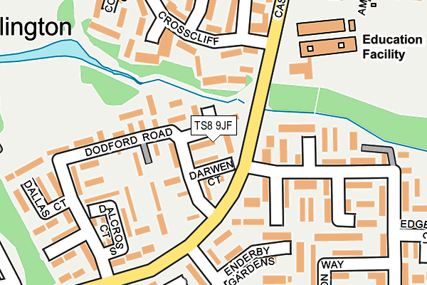 TS8 9JF map - OS OpenMap – Local (Ordnance Survey)