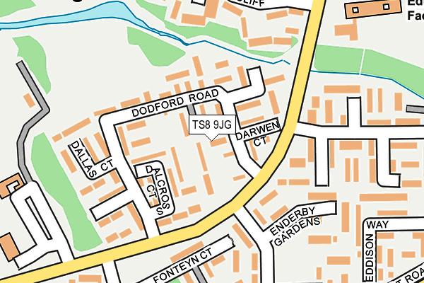 TS8 9JG map - OS OpenMap – Local (Ordnance Survey)