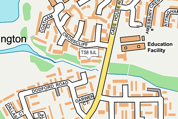 TS8 9JL map - OS OpenMap – Local (Ordnance Survey)