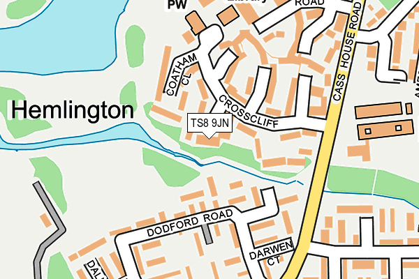 TS8 9JN map - OS OpenMap – Local (Ordnance Survey)