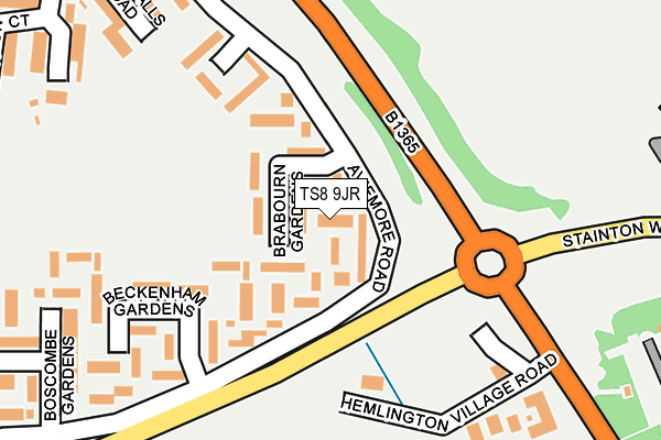 TS8 9JR map - OS OpenMap – Local (Ordnance Survey)