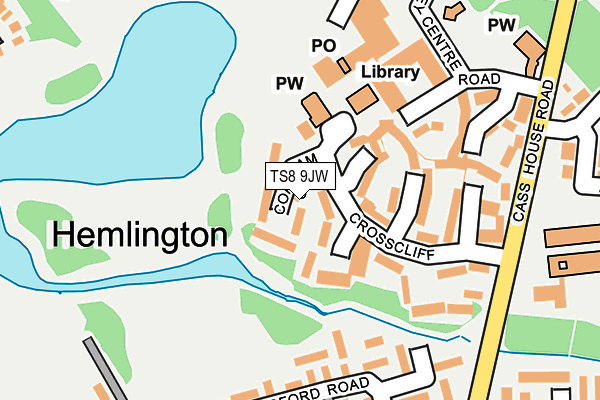 TS8 9JW map - OS OpenMap – Local (Ordnance Survey)