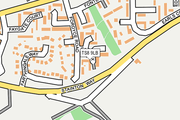 TS8 9LB map - OS OpenMap – Local (Ordnance Survey)