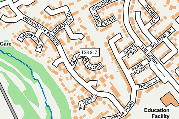 TS8 9LZ map - OS OpenMap – Local (Ordnance Survey)