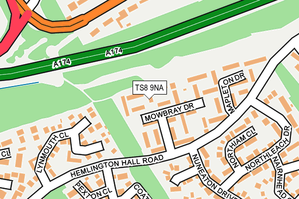 TS8 9NA map - OS OpenMap – Local (Ordnance Survey)