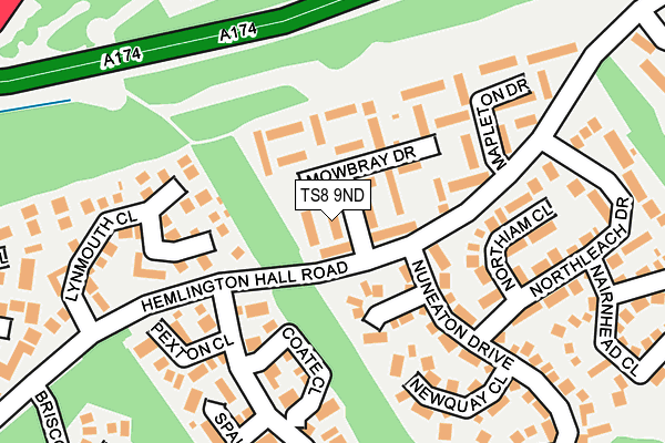 TS8 9ND map - OS OpenMap – Local (Ordnance Survey)