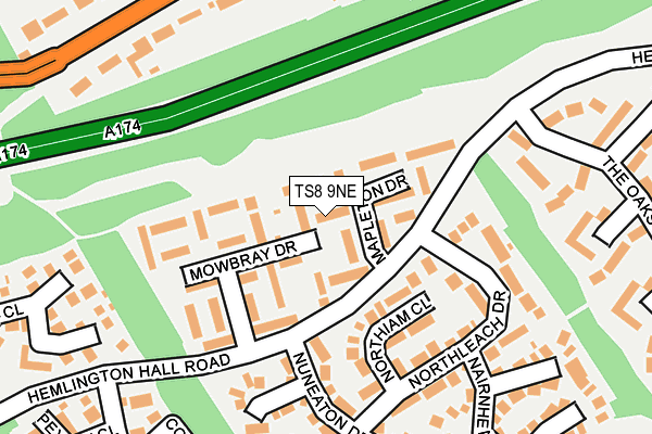 TS8 9NE map - OS OpenMap – Local (Ordnance Survey)